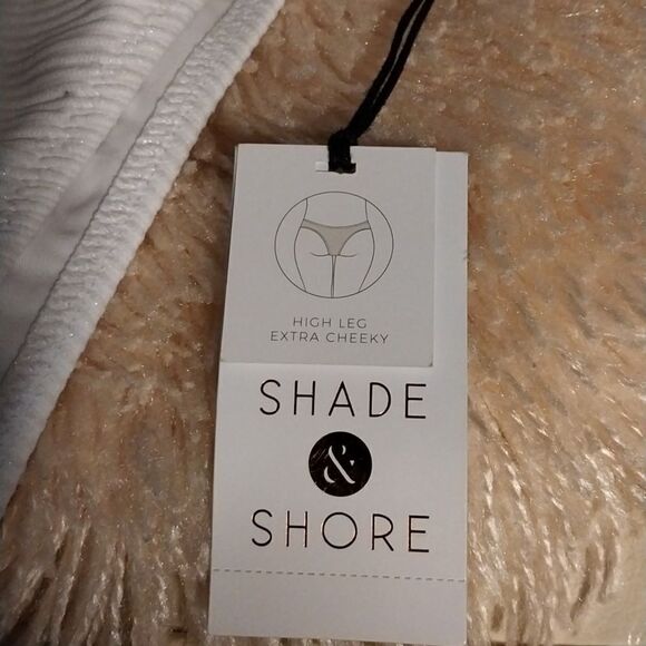 Shade & Shore Women  White Simmering  Bikini Bottoms    NWT. Size M 8-10 - Picture 8 of 11